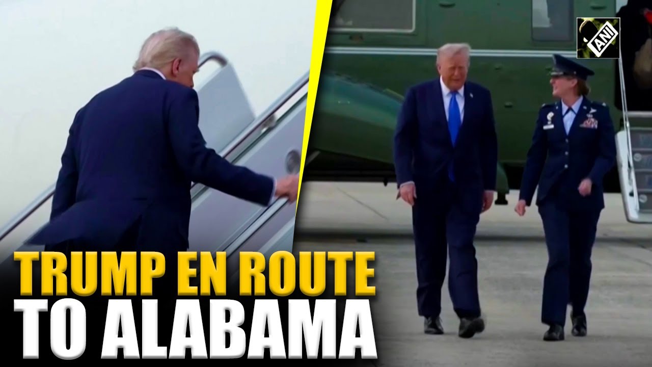 President Trump departs from Joint Base Andrews, heading to Tuscaloosa National Airport in Alabama