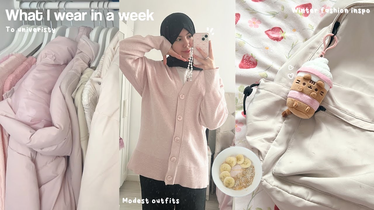 What I wear in a week to uni vlog 🩰🎀: Modest fashion inspo, winter outfits