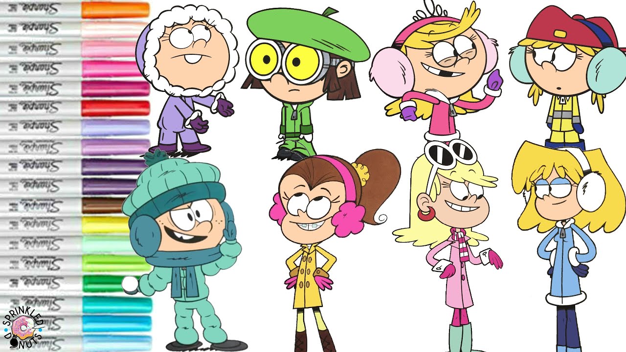 The Loud House Coloring Book Compilation Winter Outfits Lily Lisa Lola Lana Lincoln Luan Leni Lori