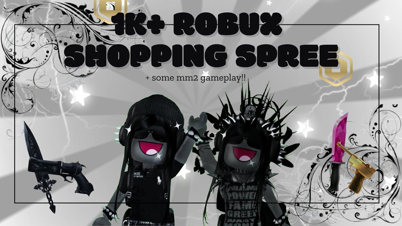 ♡ 1k+ robux shopping spree & mm2 gameplay ♡