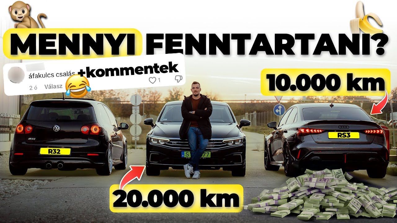 AKINEK VAN MAJOMRA...🍌 MENNYIBE KERÜL FENNTARTANI? 10.000 km az RS3-mal - PONTOS SZÁMOK + kommentek