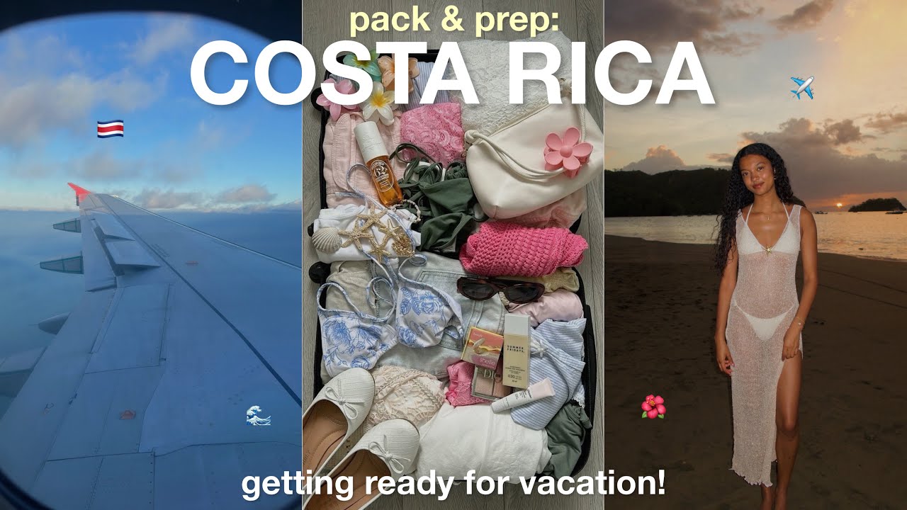 pack + prep with me for COSTA RICA ♡ travel vlog🌺✈️