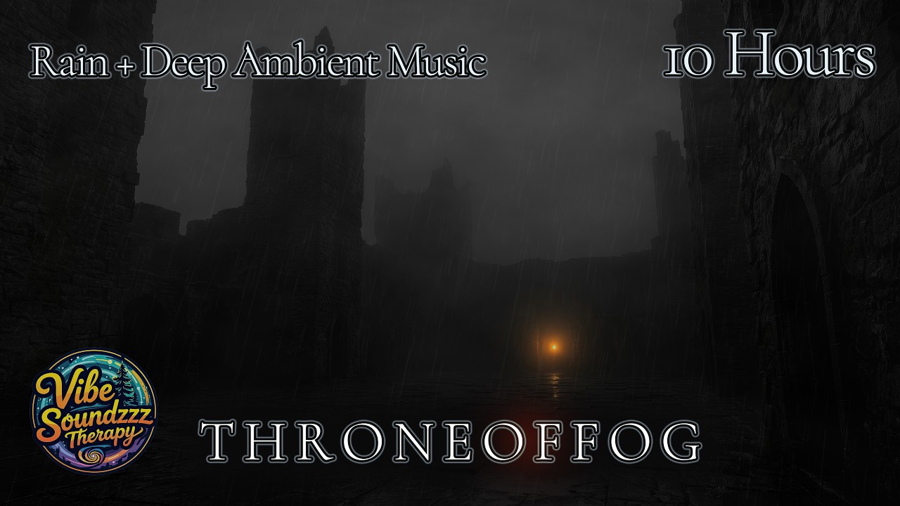 THRONE OF FOG | Rain in a Ruined Castle Courtyard | Deep Ambient Music (10 Hours)