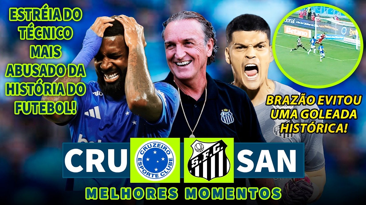 BRAZ&Atilde;O EVITOU UMA GOLEADA HIST&Oacute;RICA | Cruzeiro x Santos | Melhores Momentos (COMPLETO) | 22/03/2026