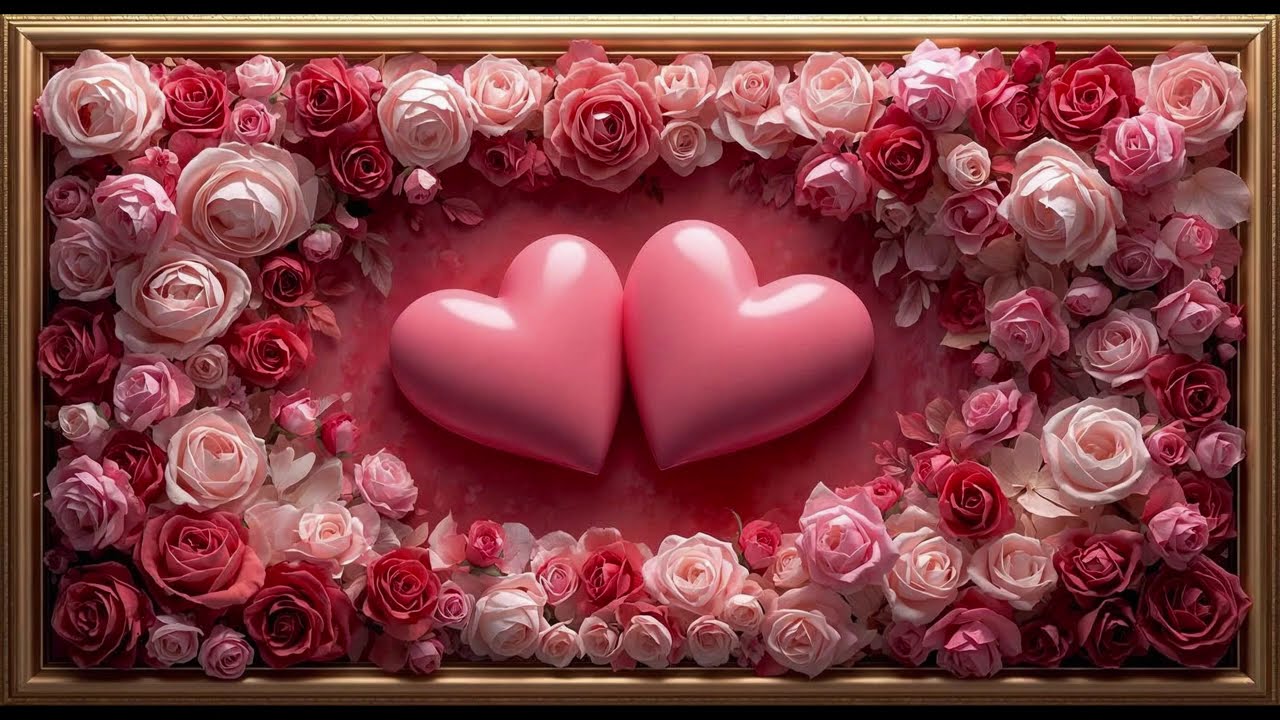 Valentine Floral Art ❤️🌹 | Vintage Roses & Romantic Hearts | Elegant Cozy Mood