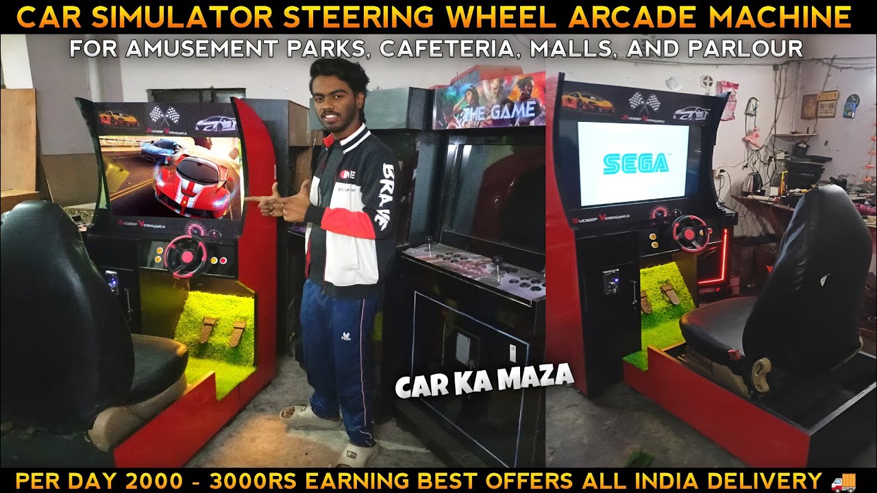 CAR SIMULATOR STEERING WHEEL ARCADE MACHINE AMUSEMENT COIN OPERATED 🔥😍 #tekken3 #carsimulator