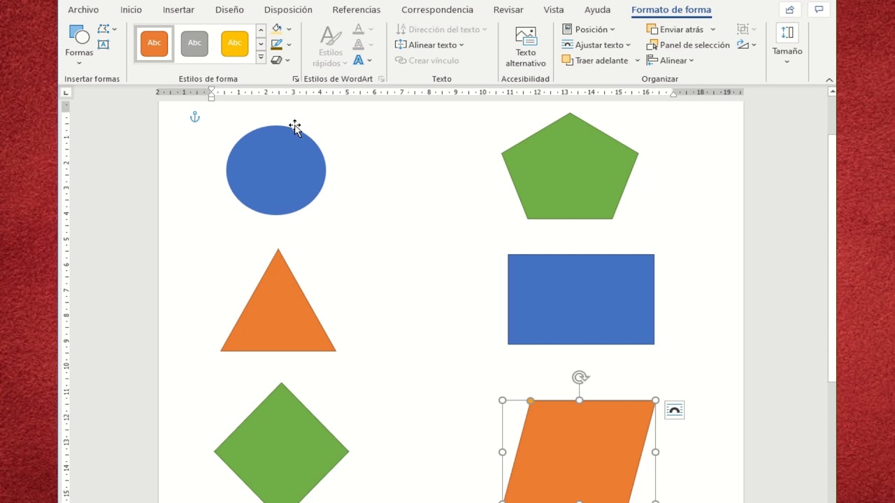 Cómo insertar formas en Word para niños