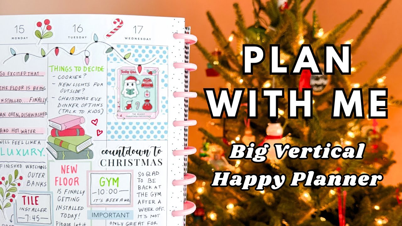 Plan With Me - Big Vertical Happy Planner | Pastel Christmas Theme - Live Love Posh