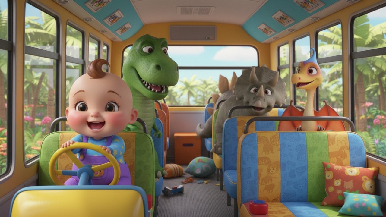 Canción del Viaje en Autobús de Dinosaurios | Canciones infantiles en Español | Baby Song y Nursery