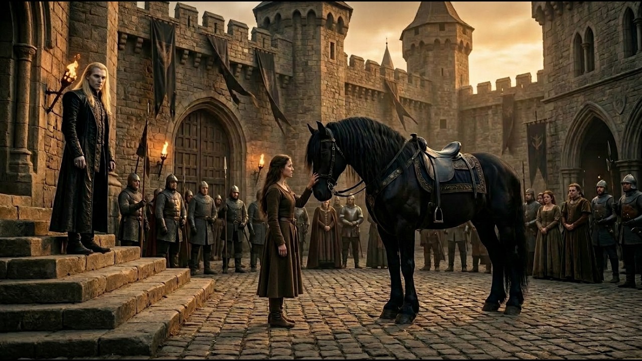 The King’s Ferocious War Horse Refused Every Rider — Until a Poor Girl Touched Its Mane