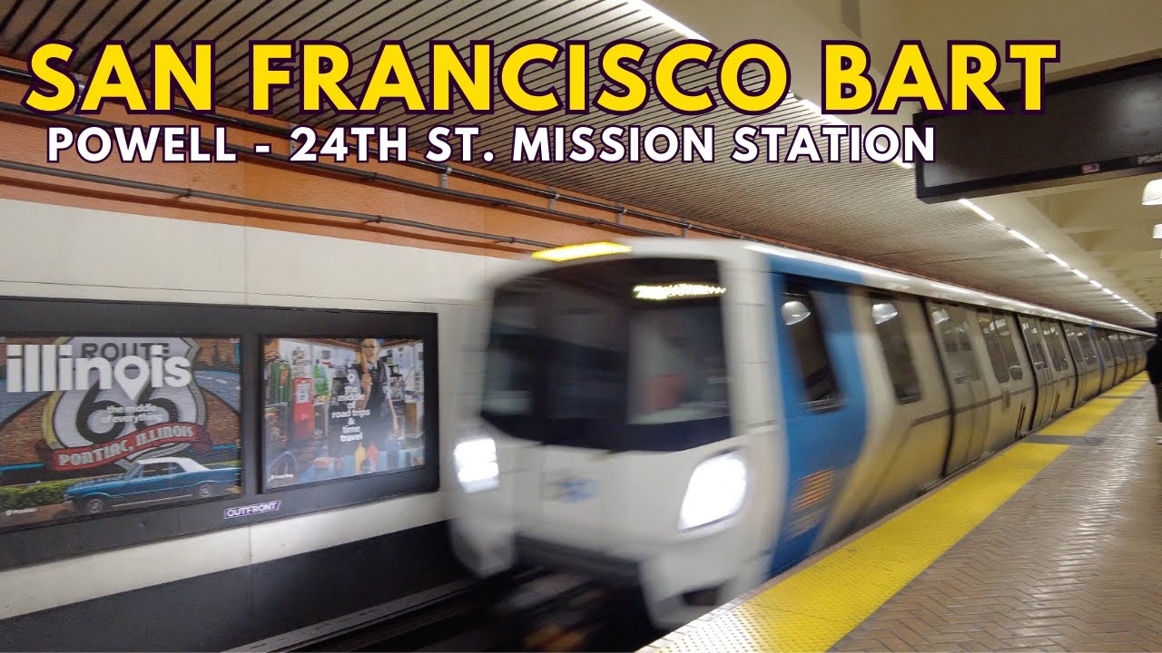 Bart Subway Ride: San Francisco Powell to 24th Street Mission Station