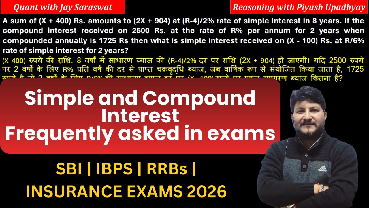 Simple and Compound Interest Tricks | Bank Exams 2026 | Short video-07| Jay Saraswat