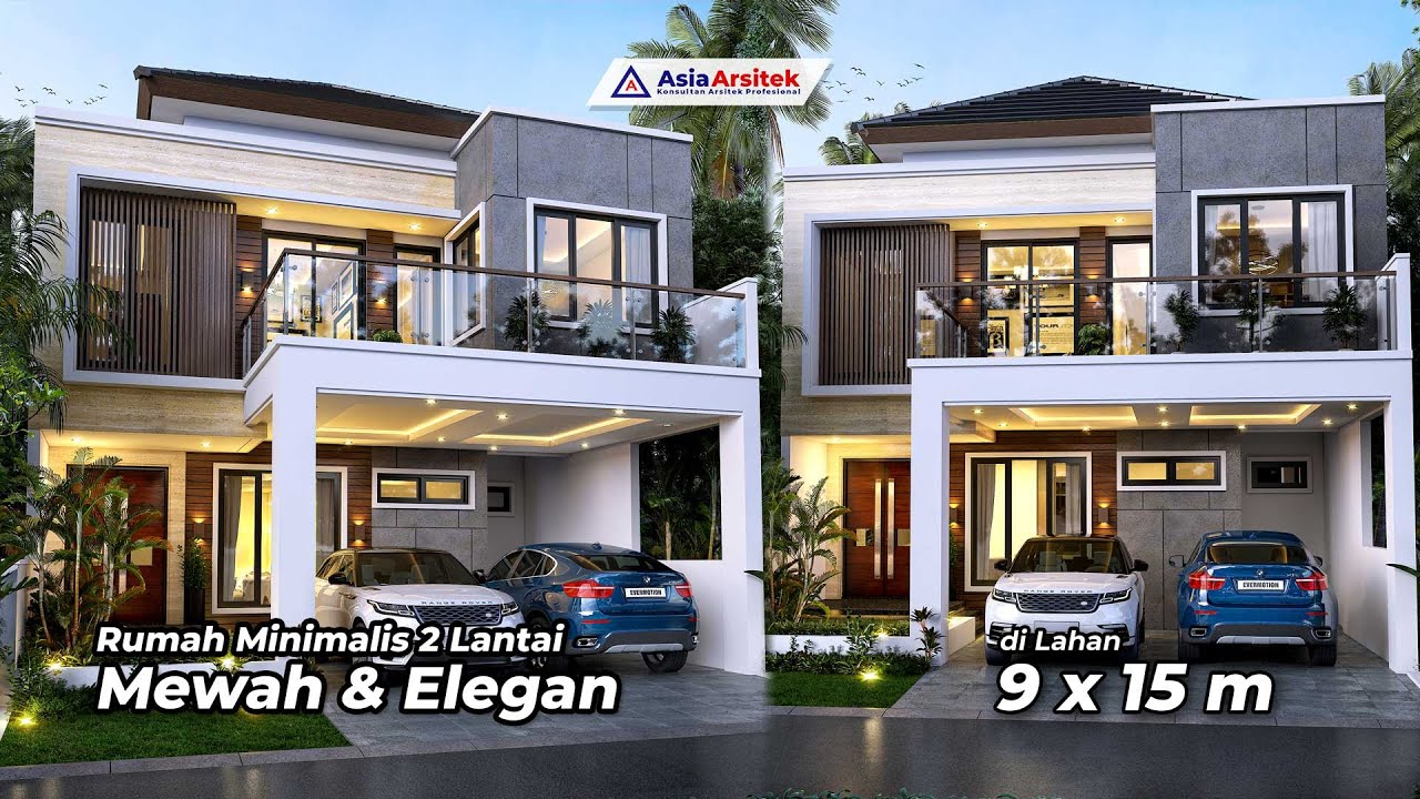Desain Rumah Minimalis 2 Lantai di Lahan 9 x 15 meter