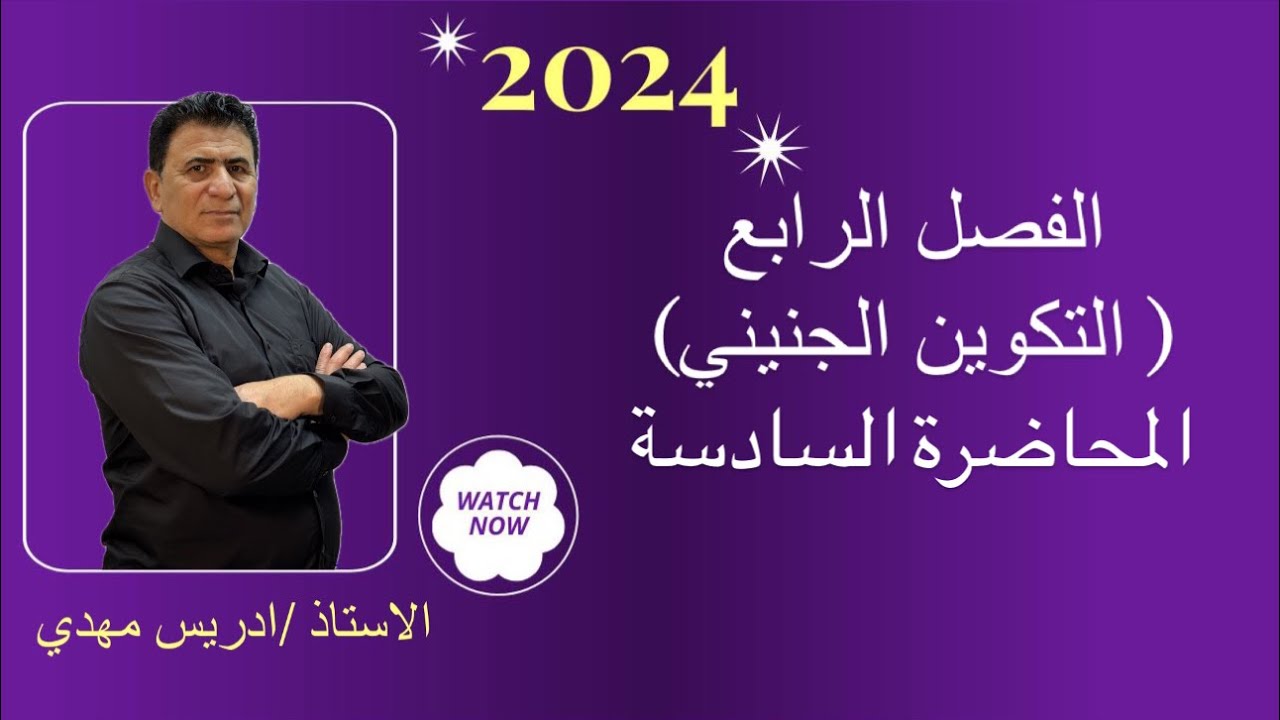 الفصل الرابع | التكوين الجنيني| المحاضرة السادسة| 2024
