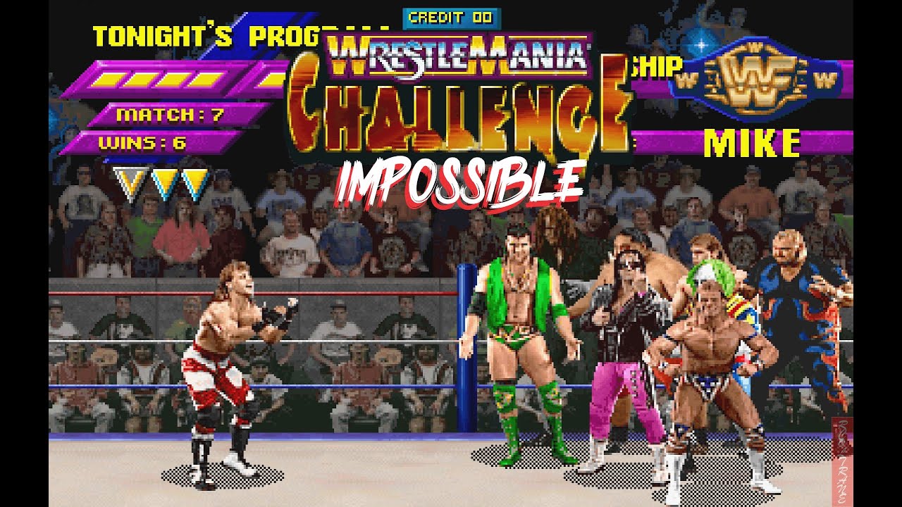 1CC Shawn Michaels - WRESTLEMANIA - IMPOSSIBLE mode - WWF WrestleMania [Arcade]