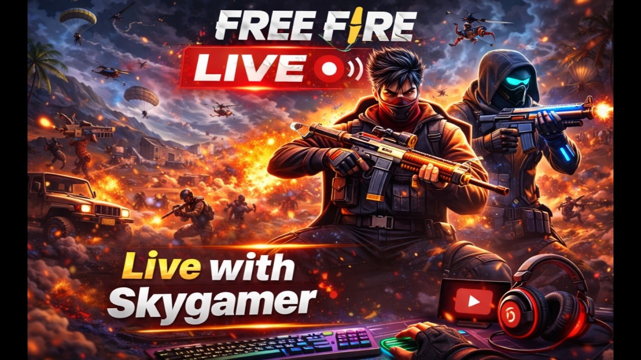 LIVE WITH SKYGAMER  | Free Fire Gameplay + Custom Room #shortvideo #skygamer