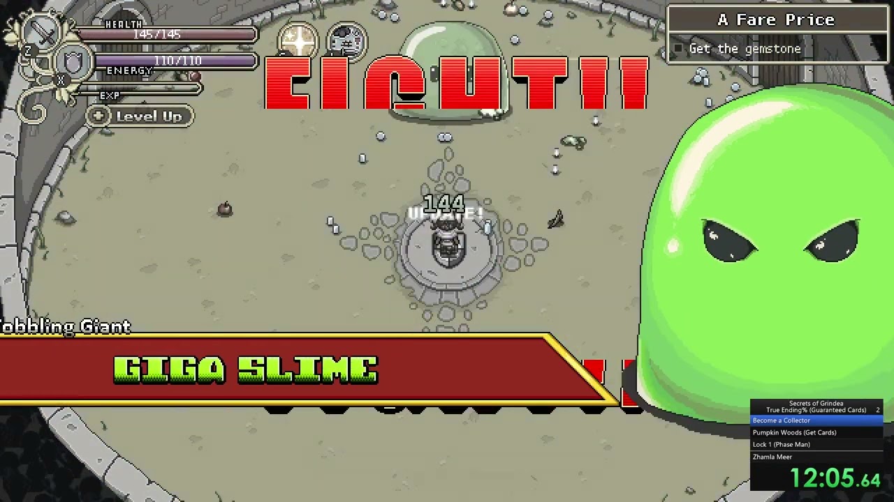 (1:53:57.37) Secrets of Grindea: True Ending% (Guaranteed Cards)