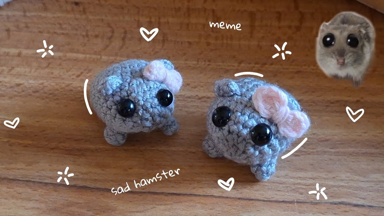 SAD HAMSTER 🐹 tutorial crochet 🥺🩶