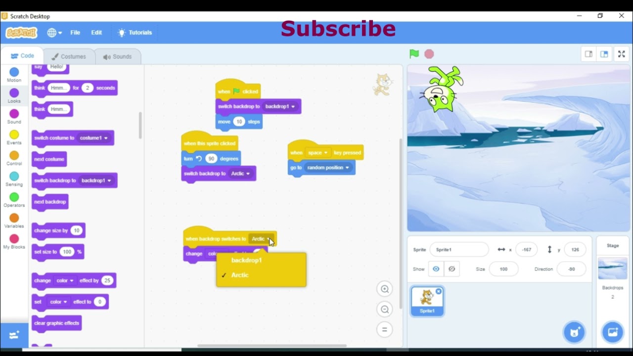 Events blocks in scratch in Tamil