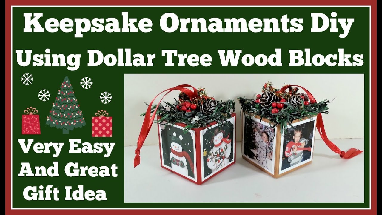 Keepsake Ornament 🎄 using Dollar Tree Wood Blocks