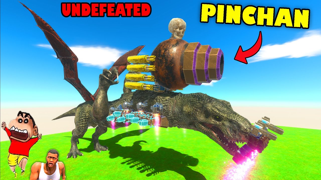 PINCHAN Upgraded PINREX T-REX vs ALL UNITS in Animal Revolt Battle Simulator with SHINCHAN and CHOP