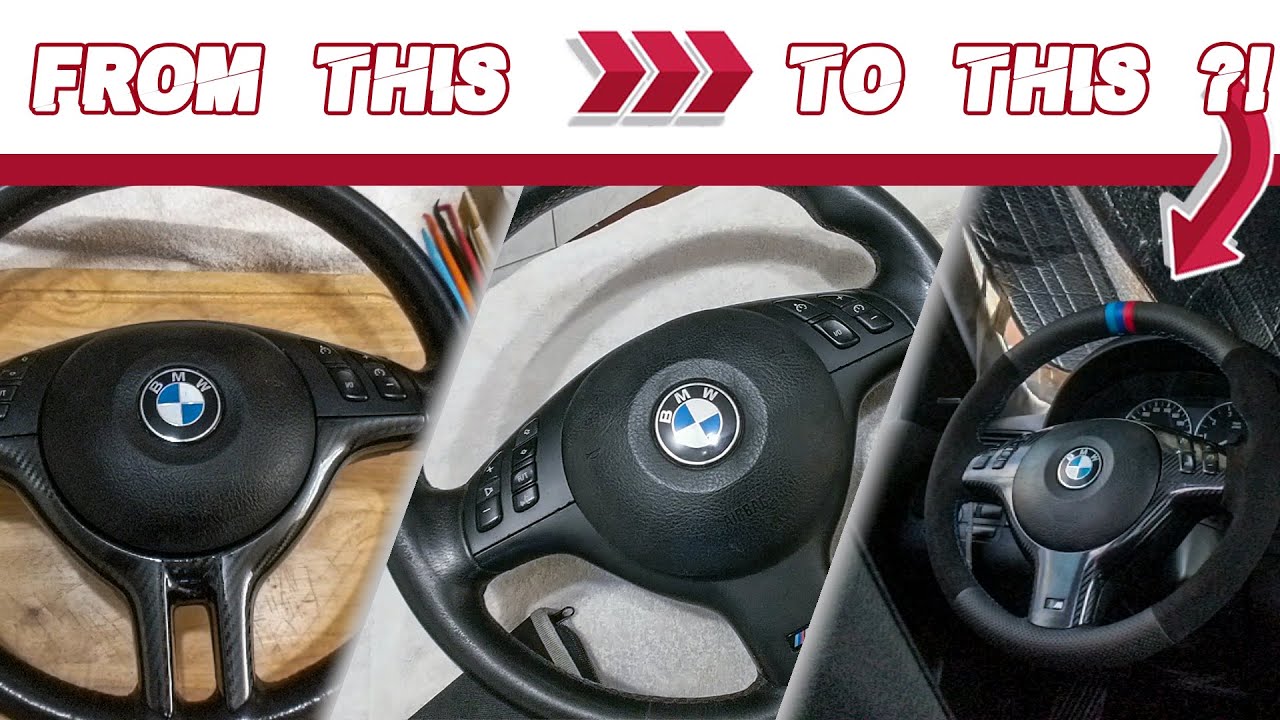 INSTALLING AN E46 M3 STEERING WHEEL + MEWANT WRAP + CF WRAP