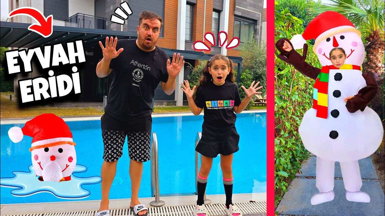 ELİF SİNEM SİTEMİZDE KARDAN ADAMI KOVALADI ‼️ EYVAH ERİYOR NAPCAZ ELİF ?!