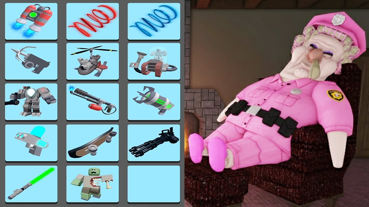 All Items Unlocked GRUMPY GRAN SCARY OBBY HARD MODE - Roblox New Update All Morphs Full Gameplay
