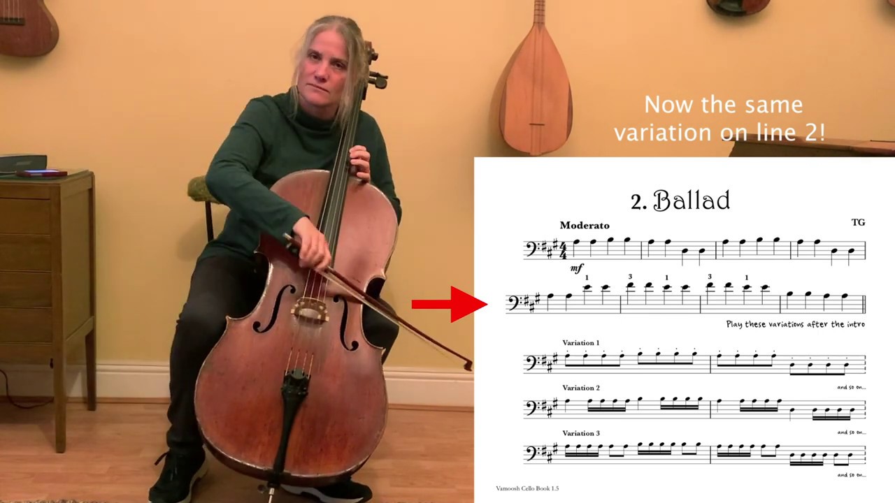 Ballad from Vamoosh Cello Book 1.5 lesson