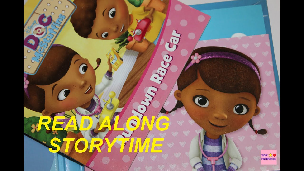 Disney Junior DOC MCSTUFFINS 'RUNDOWN RACE CAR' Children book read aloud