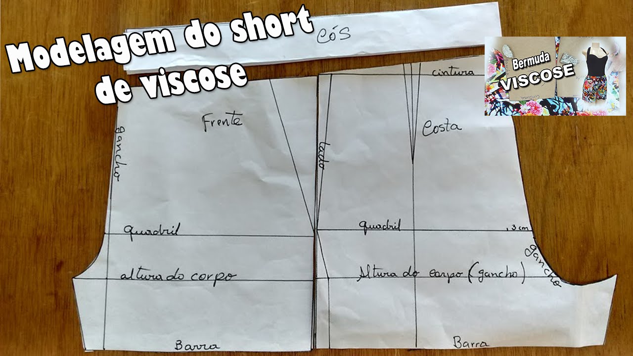 Modelagem da bermuda de viscose
