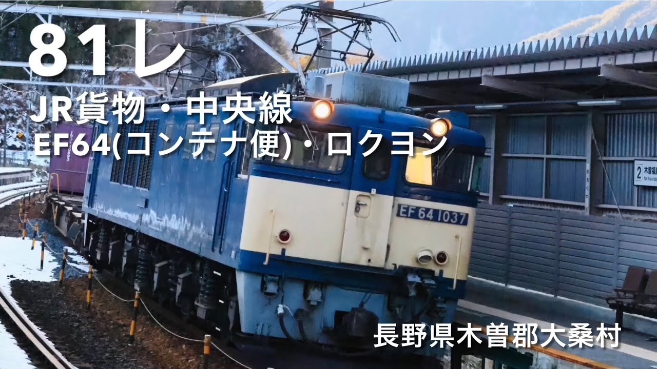 81レ・JR貨物中央線・EF64(ロクヨン)・コンテナ便・長野県木曽郡大桑村
