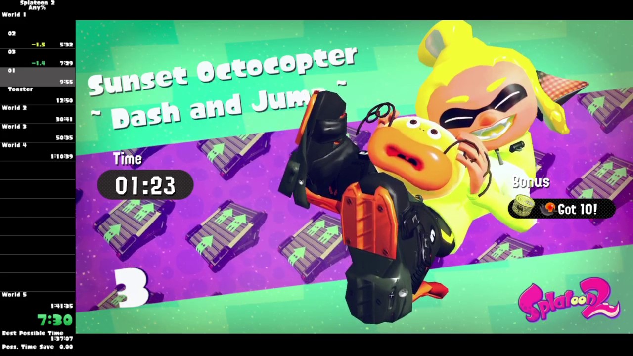 Splatoon 2 Any% in 1:39:06