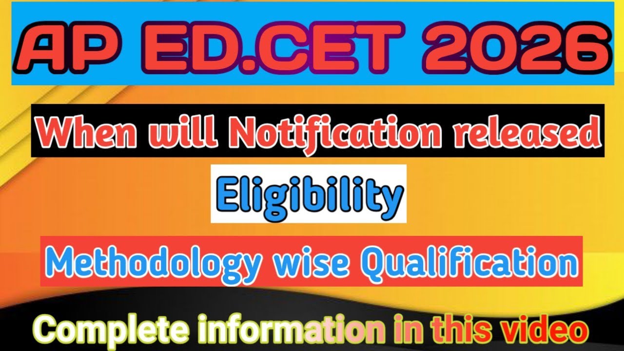 Ap Edcet 2026 / When will notification released I Qualification I@pnkeducation 