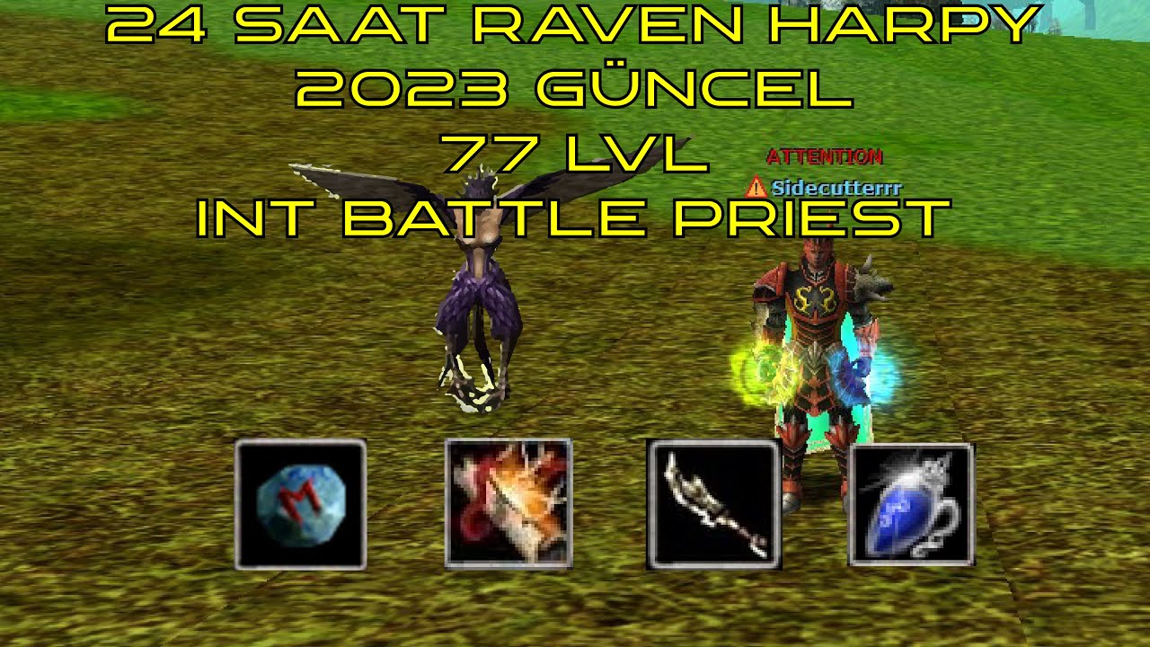 77 LvL İnt BP ile 24 Saat RAVEN HARPY Knight Online Genie ile Farm