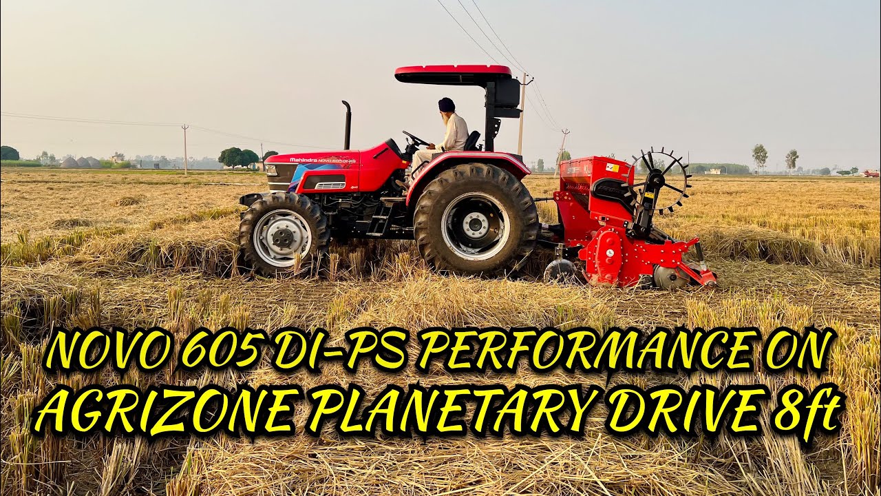 Mahindra Arjun Novo 605 DI-PS performance on Agrizone planetary drive 8 feet Superseeder