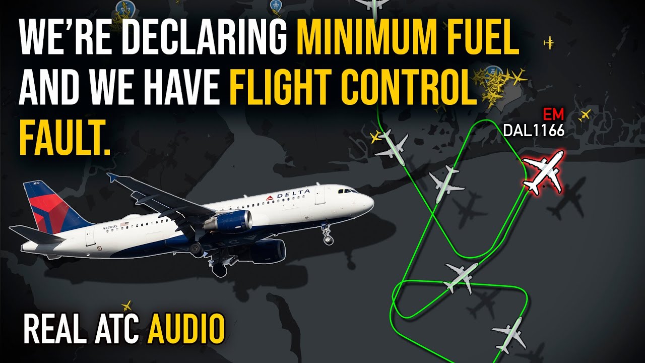Delta Airbus A320 Almost RUN OUT OF FUEL during an emergency at JFK Airport. REAL ATC