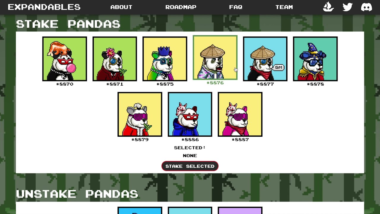 How to start generating $BAMBOO with your panda NFTs daily? Expandables NFT staking!