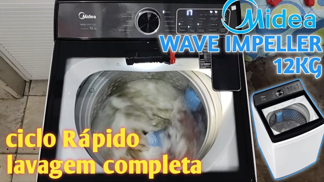 MIDEA 12kg - LAVANDO E  CENTRIFUGANDO (Wave Impeller MAV04W120)