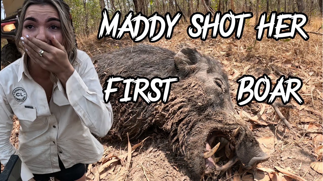 HER FIRST BOAR!