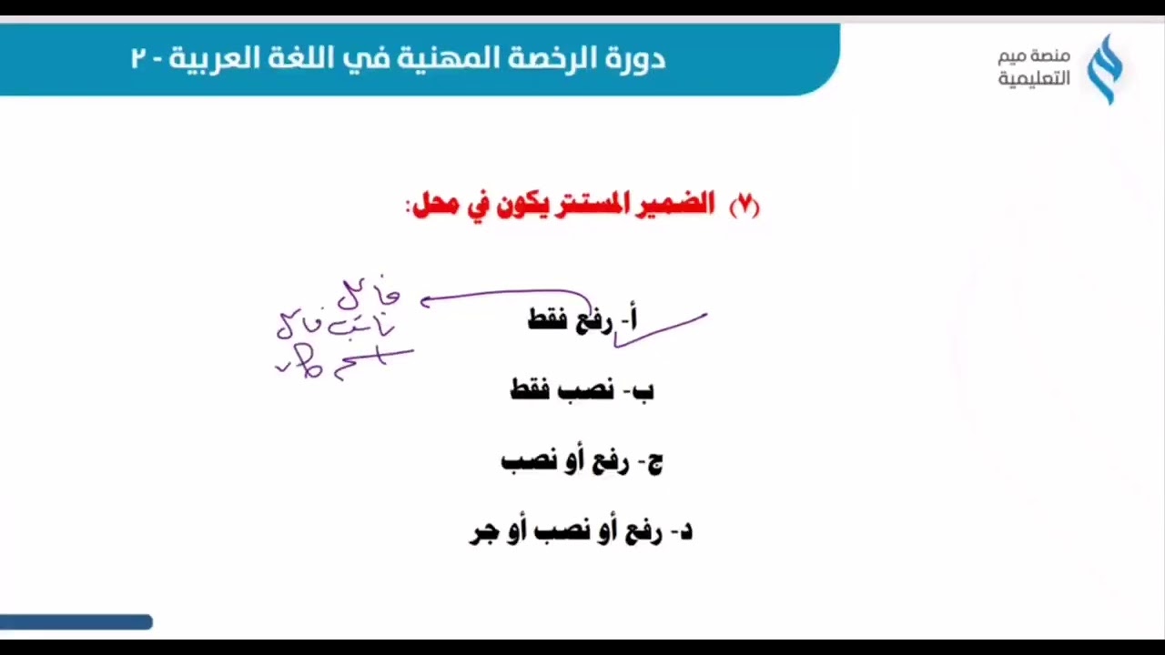 حل أسئلة مسابقة منصة ميم التعليمية في اللغة العربية مع د.جمال الحاوي