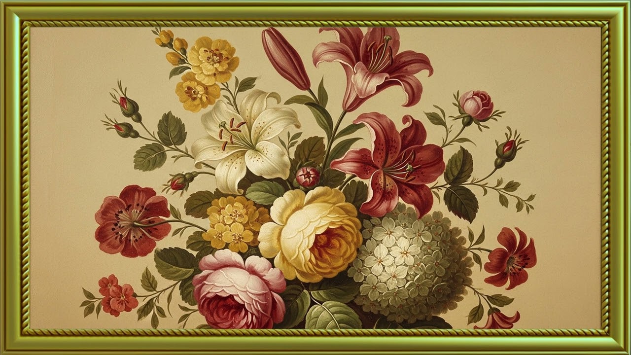 Create a Calm Vintage Art Atmosphere | Classical Floral Oil Paintings for TV | 4K