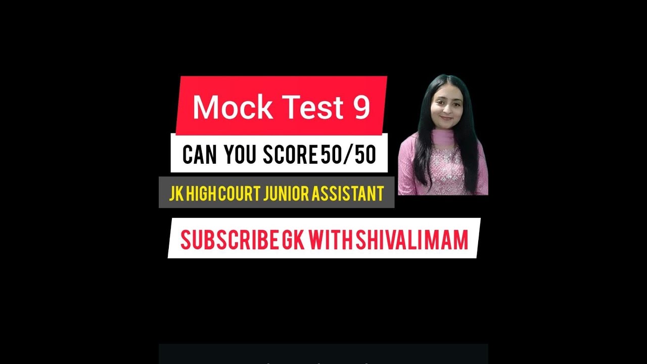 JK HIGH COURT II MOCK TEST 9