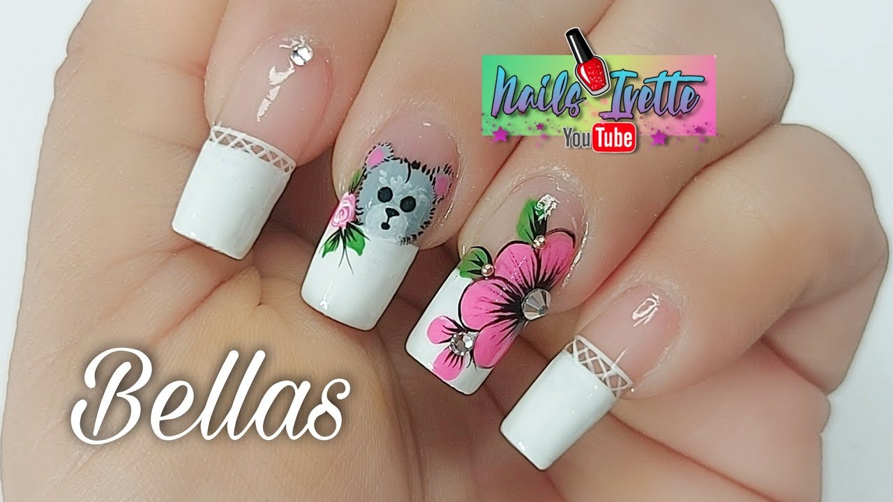 💟Uñas decoradas con blanco francés blanco / Como hacer diseños sencillos en las manos. 2021😍