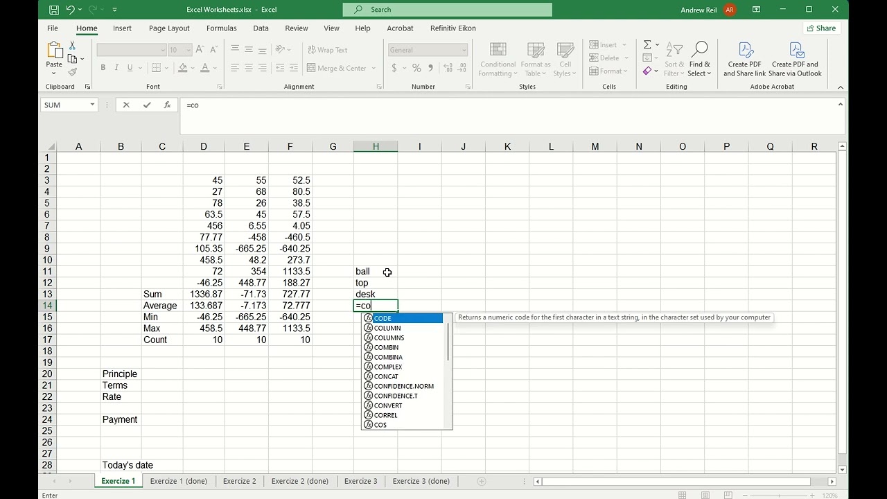 Exercize 1 with mouse