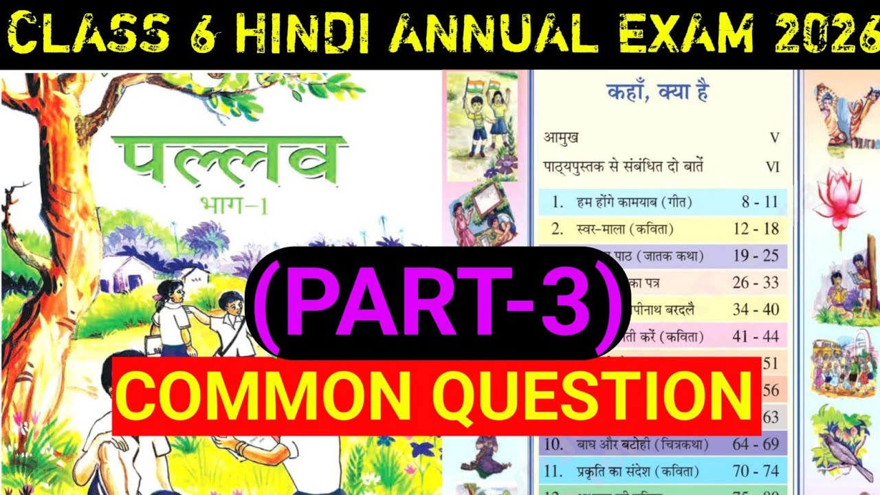 Assamese Medium Class 6 Hindi Common Question 2026 || Part-3 || Dhruba Goswami Education ||