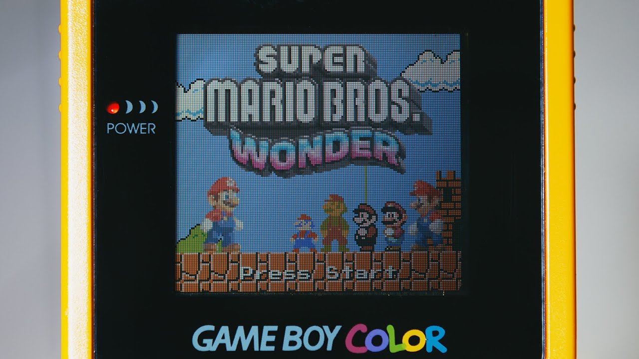 Super Mario Bros. Wonder new Title Screen on Game Boy Color