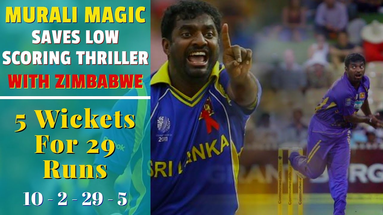 Murali Magic Saves Low Scoring Thriller | Muttiah Muralitharan 5 For 29 Vs Zimbabwe