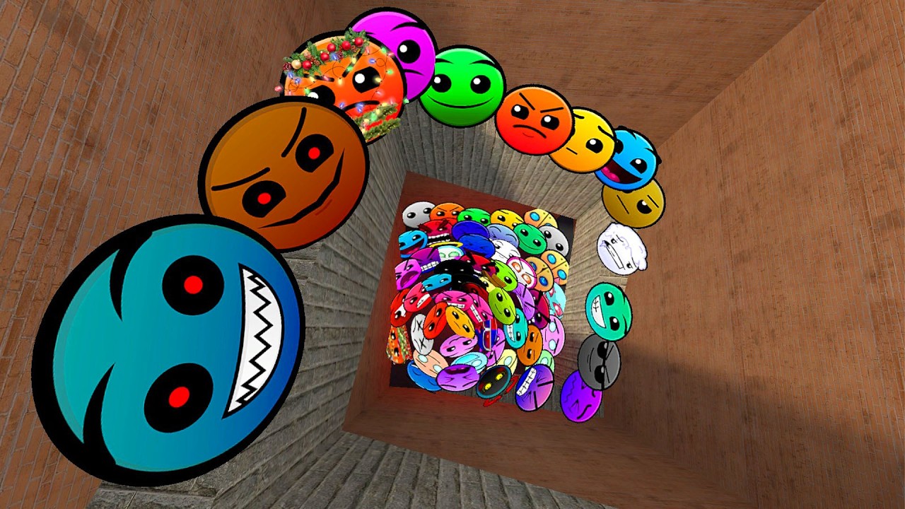 Geometry Dash and Lobotomy Dash Nextbots Family Chase me In Maze Garry's Mod