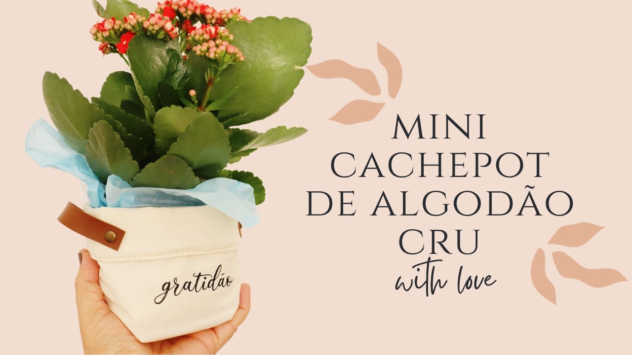 Cachepot de algodão cru